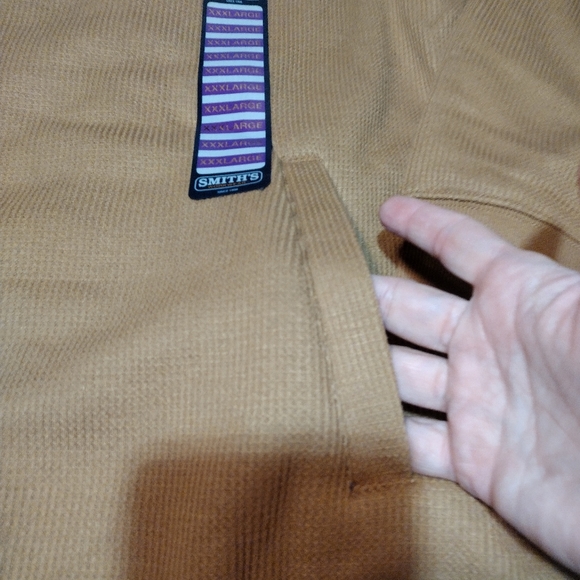 Smith's Workwear Easy Fit Clay Brown and Gray Sherpa-Bonded Thermal Knit Jacket - Picture 3 of 12